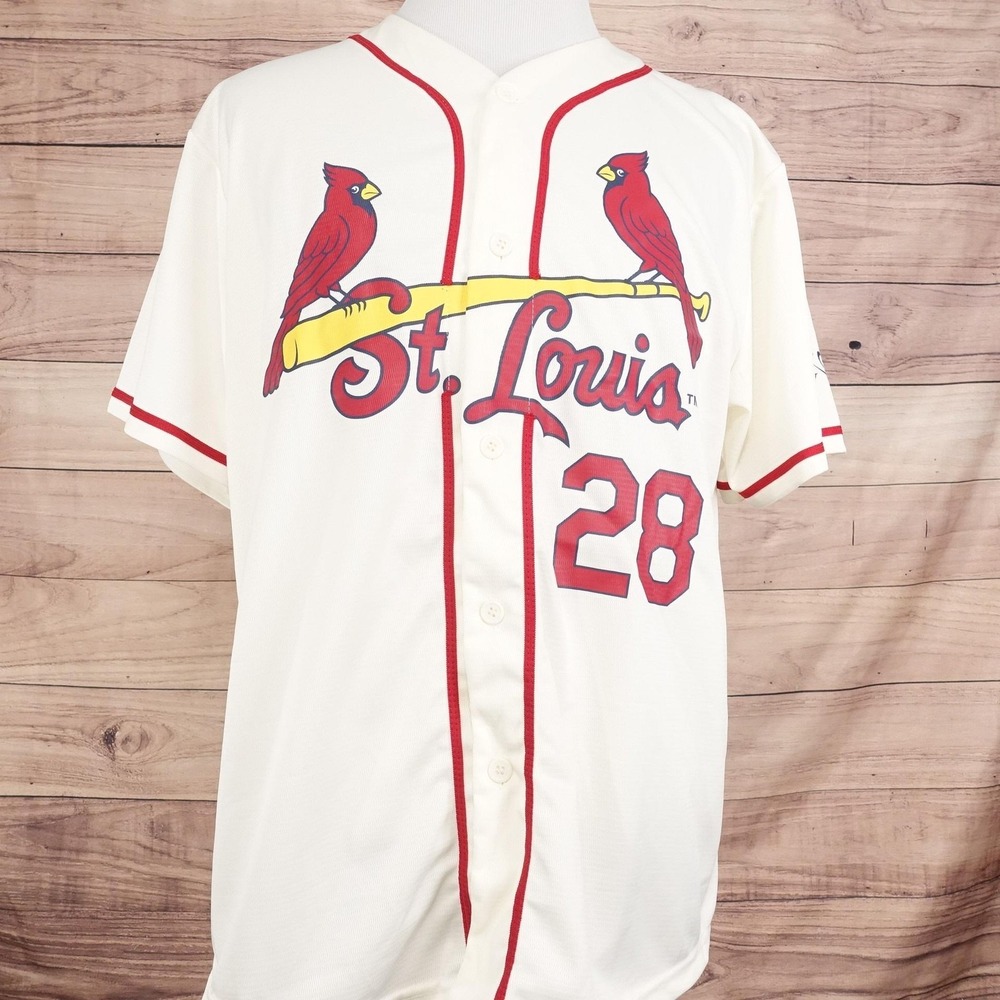 St. Louis Cardinals Jersey XL Off-White MLB Baseball Arenado 28 Scott Credit SGA